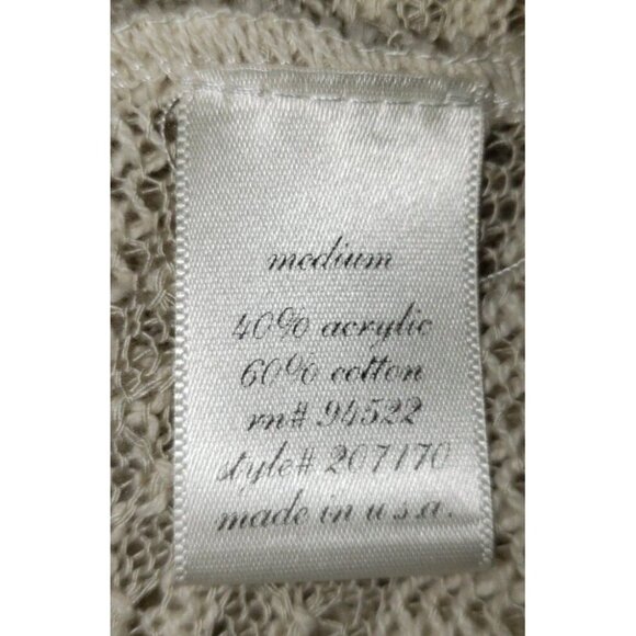 Mi Ami Woman SZ M Cotton Blend Long Open Cardigan Crochet Lace Feminine Cottage - Picture 7 of 7